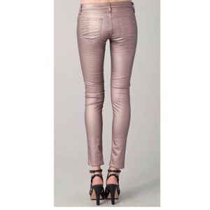 Rag and Bone Rose Metallic Coated Skinny Jeans